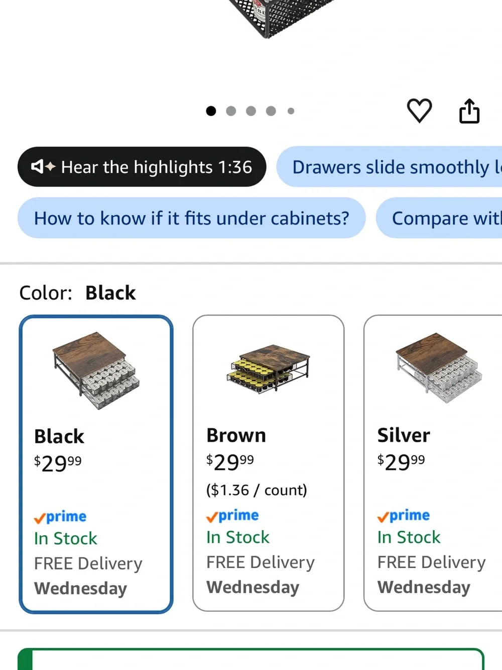 Amazon Two Drawer Coffee Pod Organizer for K Cups